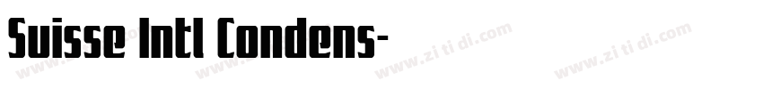 Suisse Intl Condens字体转换